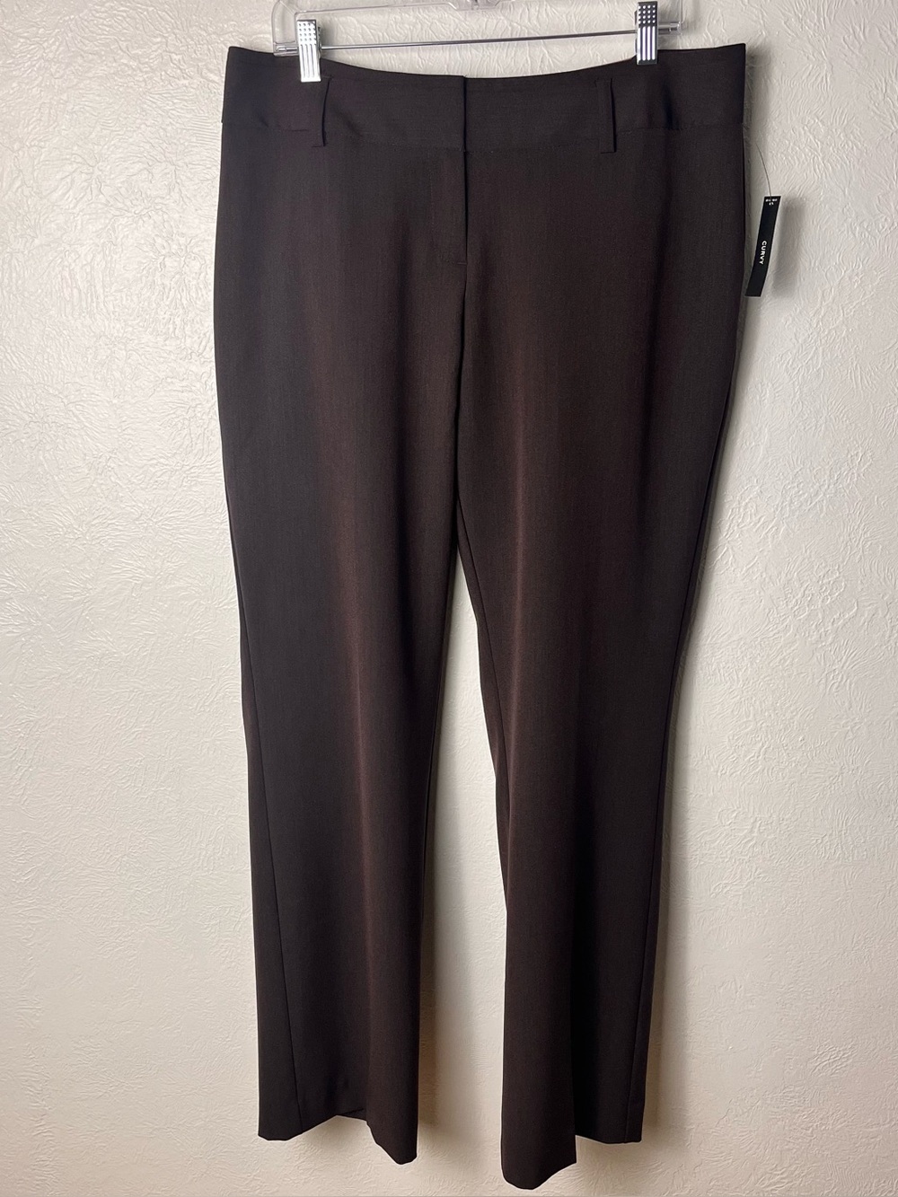 Worthington Dark Brown Trousers Womens Size 14 Short Curvy Fit Straight Leg